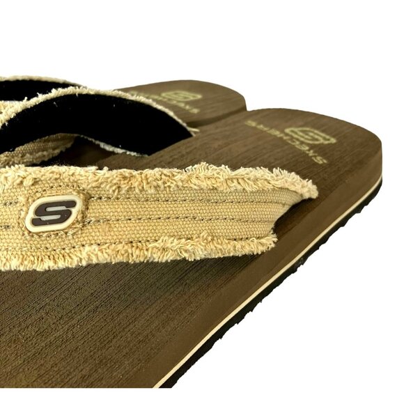 Skechers Men’s Tantric Fray Brown Comfort Flip Flops, Thong Sandals Sz 11 - Picture 5 of 16